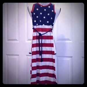 Girls red white and blue dress